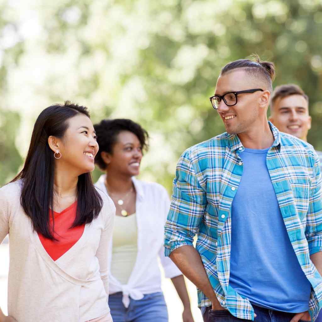 young people walking, Cedar Rapids