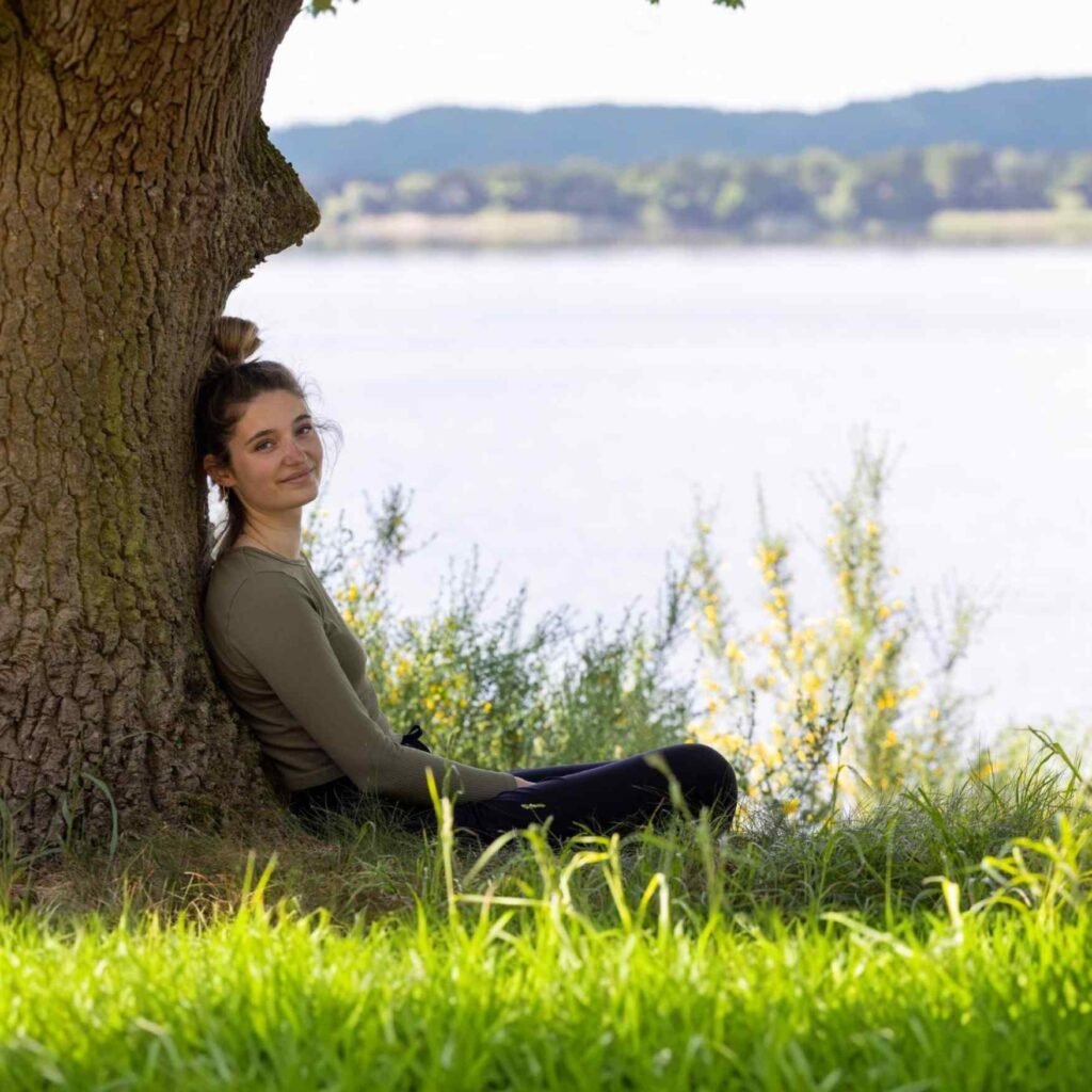 woman feeling calm