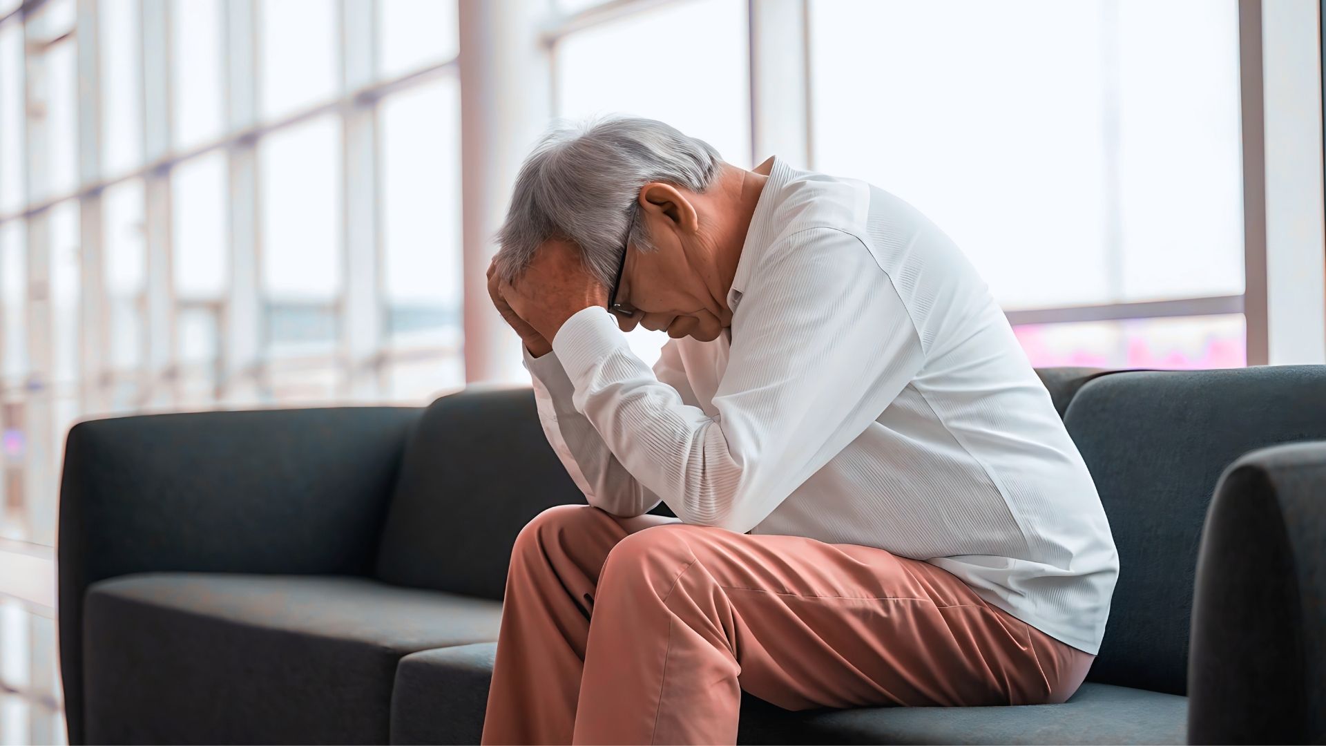 A man struggling with addiction after taking cough syrup with codeine